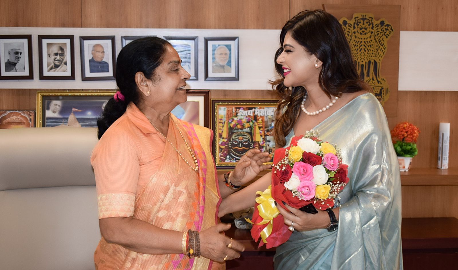 Komal with Speaker Legislative Assembly, Gujarat 